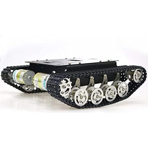 Professional Smart Shock Absorbing Robot Tank Car Chassis Kit with 2pcs DC Motors, Remote Control STEAM Robotic Platform Model for Obstacle Avoidance for Arduino Raspberry Pi DIY STM32 Microbit Python