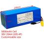 Wnicek 36V 20AH 10S 4P E-Bike Battery XT60 Plug Li-ion Battery Pack Rechargeable Lithium Battery for 750W 500W 350W 250W 200W Motor with Charger and BMS