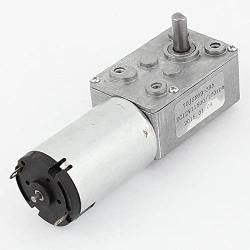 sourcing map Worm Gear Box Reduction Motor DC 12V 170RPM 6mm Shaft High Torque 70JSX69-395 Silver Tone