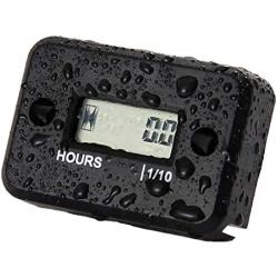 Nine-Rong Digital LCD Inductive Hour Meter Hourmeter Waterproof for Marine Boat SnowBlower Inverter Generator Motorcycle ATV Lawn Mower and Small Gas Engine(Black)