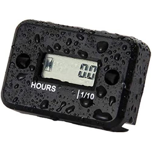 Nine-Rong Digital LCD Inductive Hour Meter Hourmeter Waterproof for Marine Boat SnowBlower Inverter Generator Motorcycle ATV Lawn Mower and Small Gas Engine(Black)