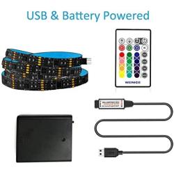VVFLED Battery& USB 24 Keys RF Remote LED Strip Light, DIY Indoor Decoration, 6.56ft