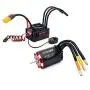 3650 3250kv Brushless Motor ESC/Waterproof Sensorless Motor with 60A ESC & Programming Card Combo/Output 5.8V/5A/for 1/10 Remote Control car Truck Off-Road Vehicle