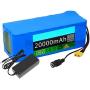 Jieoto 36V 20AH 10S 8P E-Bike Battery Pack 10S 8P 20000mAh E-Bike Battery with 2A Charger and BMS Waterproof Li-ion Battery Pack Fit for 750W-50W Motor