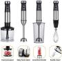 Immersion Hand Blender Multi-Purpose 220V 4 IN 1 Blender Heavy Duty Copper Motor Stainless Steel Finish Includes Whisk Attachment, Chopper and Smoothies Cup (UK Plug)