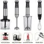 Immersion Hand Blender Multi-Purpose 220V 4 IN 1 Blender Heavy Duty Copper Motor Stainless Steel Finish Includes Whisk Attachment, Chopper and Smoothies Cup (UK Plug)
