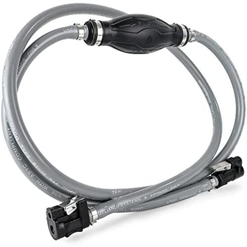 Five Oceans FO4282 Marine Boat Fuel Line, Mercury Outboard Fuel Line with Primer Bulb, 3/8 Inch Hose x 6 Ft, 2 Quick Connectors, , Reinforced EPA/CARB, Compatible Ethanol Blended Fuel