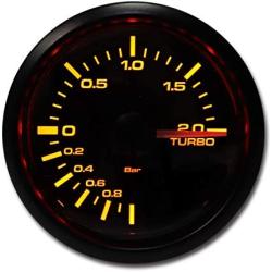 White Amber Digital 2 BAR Boost/Vacuum Gauge Kit Includes Pressure Sensor Waterproof Pin-Style Install