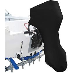 Seamander Outboard Motor Cover ,Full Motor Outboard Cover, Engines Cover Waterproof Boat Cover (Black(600D), Fits for 15-20 HP)