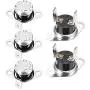 uxcell KSD301 Thermostat 80°C/176°F Normally Open N.O Adjust Snap Disc Temperature Switch for Microwave,Oven,Coffee Maker 5pcs