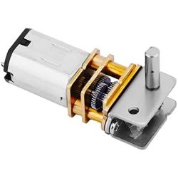 Fielect DC 6V 4RPM Reversible Worm Geared Motor High Torque Electric Gear Motor Turbine Worm Gear Box Reduction Motor, Single Shaft GW12GA