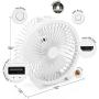 Mywill 8-Inch Portable Fan with Remote Control Timer Power Bank and Night Light, 30 Working Hours USB Rechargeable Fan, 12 Speeds with Multi Natural Wind, for Home Baby Office Outdoor Camp Golf Yoga Travel Use, Power Failure Emergency Use (White)
