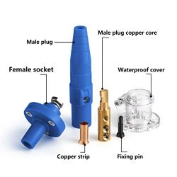 150A 600V High-Power Large-Current Industrial Connectors, Power Cable Aviation Connectors for Motor Frequency Conversion Cabinet Distribution Box, Fast Connectors for Stage Audio Lighting (Blue)