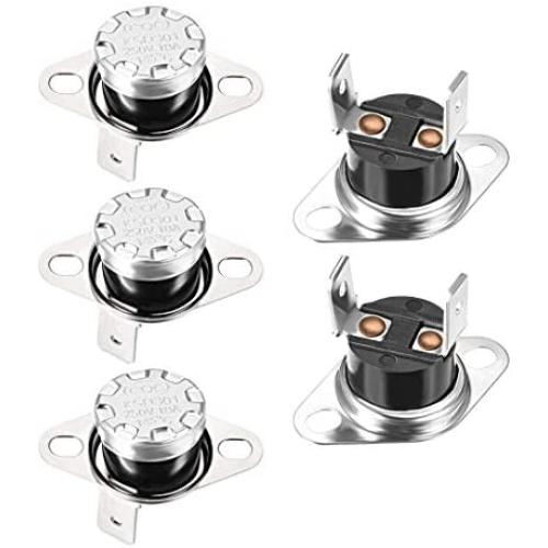 uxcell KSD301 Thermostat 145°C/293°F 10A Normally Closed N.C Adjust Snap Disc Temperature Switch for Microwave,Oven,Coffee Maker 5pcs