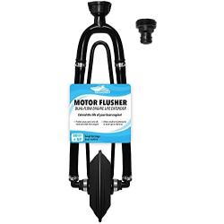 Seaworks Dual Feed Muff Style Boat Motor Flusher | Use for Antifreeze Winterization or Common Water Flush | 5/8 Inch Standard Garden Hose Connection (Black)