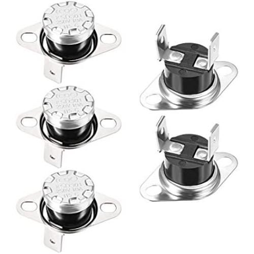 uxcell KSD301 Thermostat 115°C/239°F 10A Normally Closed N.C Adjust Snap Disc Temperature Switch for Microwave Oven Coffee Maker 5pcs