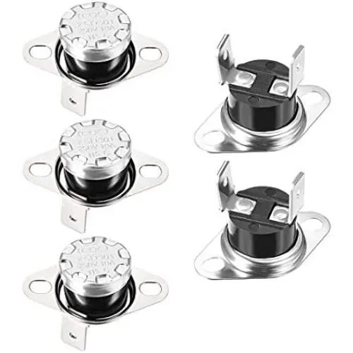 uxcell KSD301 Thermostat 115°C/239°F 10A Normally Closed N.C Adjust Snap Disc Temperature Switch for Microwave Oven Coffee Maker 5pcs
