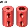 uxcell 3mm to 6mm Bore Rigid Coupling Set Screw L20XD12 Aluminum Alloy,Shaft Coupler Connector,Motor Accessories,Red,2pcs