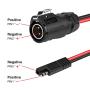 2 Pin Power Industrial Circular Connector to SAE Cable with SAE Polarity Reverse Adapter for Solar Panel Trolling Motor Marine Boat Grand Design, Forrest River RV 10AWG 3Ft/0.9M