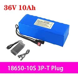 Wnicek 36V 10000mAh 10S 3P E-Bike Lithium Battery 36V Li-ion Cell Pack for 200W 250W 350W 500W 750W Motor for E-Scooters Electric Tools Electric Wheelchairs with Charger