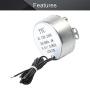 Fielect Synchronous Motor AC 220V 0.8-1RPM Turntable Motor CW/CCW Direction 4W TYC-50 Horizontal Hole Tapping Shaft