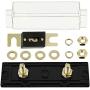 DWARFOO 2 Pack ANL Fuse Holder Clear Shell 100A ANL Gold Plated Fuses for 0/2/4/8 Gauge Car Audio Amplifier (100A, black)