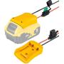 Power Wheel Adapter for Dewalt 20V Battery with Fuse & Wire terminals，Work with for Dewalt 20V DCB205 DCB206 DCB200 Lithium Battery；Power Connector for Rc Car, Robotics, Rc Truck,DIY use