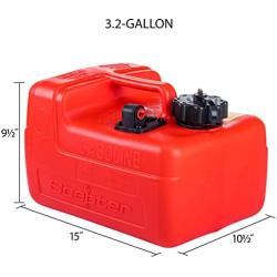 Scepter 08576 OEM Portable 3.2 Gallon Marine Fuel Tank For Outboard Engine Boats, 14-Inches x 10-1/2-Inches, x 9-Inches, Red