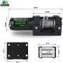 STIMULATER New 3500lbs.Load Capacity Winch 12V Steel Cable Winch Waterproof IP 67 Electric Winch with Wired Remote and Wireless Remotes, 4-Way Roller Fairlead, Strap and Hook for ATV/UTV/Boat (Black)…