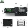 STIMULATER New 3500lbs.Load Capacity Winch 12V Steel Cable Winch Waterproof IP 67 Electric Winch with Wired Remote and Wireless Remotes, 4-Way Roller Fairlead, Strap and Hook for ATV/UTV/Boat (Black)…