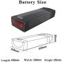 Jieoto Lithium-ion Mountain Electric Bicycle Rear Carrier Battery 36V 20AH E-Bike Battery with Charger + Luggage Rack + USB, for 250W/500W/800W/1000W Motors, More Suitable for Modification.
