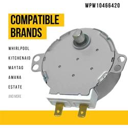 WPW10466420 Microwave Turntable Motor - Replaces AP6021861, W10210848, PS11755189, W10243962, W10466420