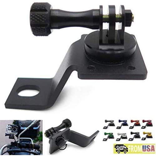 HTTMT- Motorcycle Rearview Mirror Camera Mount Bracket Holder Compatible With GoPro Hero 7/6/5/4 In Black 8 Colors Available [P/N: GZSP-SP-015]