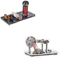 Sunnytech Spark Gap Tesla Coil Hot Air Stirling Engine Motor Model Educational Toy WH12-SC001