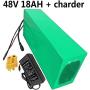 Jieoto E-Bike Li-ion Battery 48V 18AH Rechargeable Electric Bicycle Li-ion Battery Electric Bicycle Moped Battery with Charger, for 200W 350W 500W 800W 1000W Motor