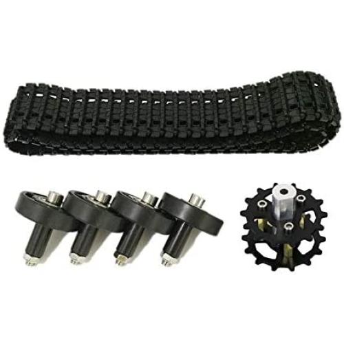 SZDoit Updated Robot Smart Robot Tank Car Chassis Accessory Kit for Arduino Project Learning, Bearing Wheels + Driving Wheel for 4mm DC High Torque Encoder Motor + Tracks for Robotics Platfrom