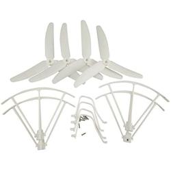 Upgraded Spare Parts Replacement for Syma X5UW X5UC RC Quadcopter Helicopter Copter Toy Motor Three-Blade 3 Blades Propellers Propeller Protectors Blades Frame Landing Skid Included Screws Set (White)