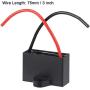 uxcell Ceiling Fan Capacitor CBB61 1.8uF 450V AC 2 Wires Metallized Polypropylene Film Capacitor 38x25x15mm for Electric Fan Pump Motor Generator 2Pcs