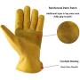 leather work gloves, with adjustable wrist, for yard work, gardening, farm, warehouse, construction, motorcycle, men & women