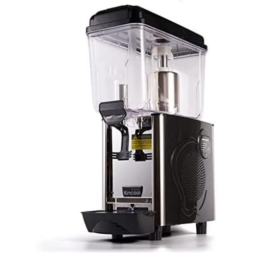 Royal-Kincool Corolla-1S Single 3.2 Gallon Bowl Refrigerated Juice Dispensers Beverage Dispenser Ice Tea Drink Machine Equipped with Thermostat Controller for Restaurant Hotel Party, 12L, Black, 120V