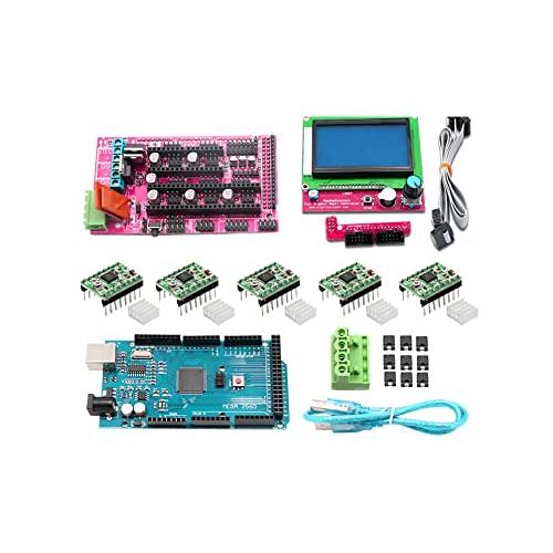 3D Printer Kit RAMPS 1.4 Controller + Mega 2560 Board + 5pcs A4988 Stepper Motor Driver + LCD 12864 for Arduino RepRap