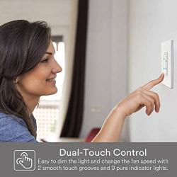 Smart Fan Control, Lumary Wi-Fi 4 Speed Ceiling Fan Wall Control with Light Dimmer Switch Compatible with Alexa & Google Assistant, Neutral Wire Needed, NO Hub Required