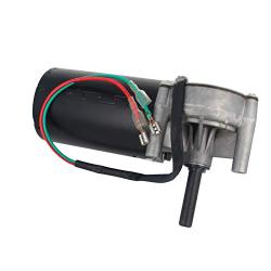 Fielect DC 24V 150RPM Reversible Worm Geared Motor High Torque Electric Gear Motor Turbine Worm Gear Box Reduction Motor, Left Threaded Shaft 10mm GW70105