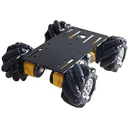 Professional 60mm Mecanum Wheel Car Chassis MC100 for Arduino / Raspberry pi / Micobit, Remote Control 4WD Metal Smart Robot Car Chassis Kit Omnidirectional Wheel with DC TT Motor DIY Toy AI RoS STEAM