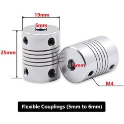Saiper Flexible Couplings 5mm to 6mm (5pcs) Aluminum Alloy Joint Connector Compatible with NEMA 17 Stepper Motors, RepRap 3D Printer or CNC Machine, 3D Printer Accessories