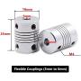 Saiper Flexible Couplings 5mm to 6mm (5pcs) Aluminum Alloy Joint Connector Compatible with NEMA 17 Stepper Motors, RepRap 3D Printer or CNC Machine, 3D Printer Accessories