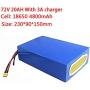 Jieoto 72V 20AH 30AH 40AH Electric Motorcycle Lithium Battery Pack with BMS+ Charger Suitable for 750W-2800W Motor for Electric Motorcycle Electric Scooter Replace LiFePO4 Battery