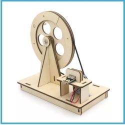 Timmys Toy Bin STEM Project - Wood Electric Generator Toy Hand Crank Motor kit - Generate Electricity to Power Light Source! Great for Kids and Teens to Learn About Electricity