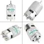 XD-775 DC Motor 12V, High Torque DC Motor High Speed 10000rpm Double Ball Bearing Motor, Low Noise Gear Motor for Small Lathe, Precision Machine Battery Car