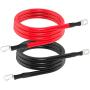 2 AWG Battery Cable 2AWG Gauge Battery Inverter Cables with 3/8 in Lugs Pure Copper Power Inverter Wire Set for Solar Marine Boat RV Car Motorcycle 2pcs (7FT)